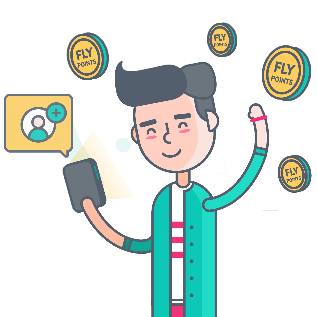 persona recibiendo recompensas flypo